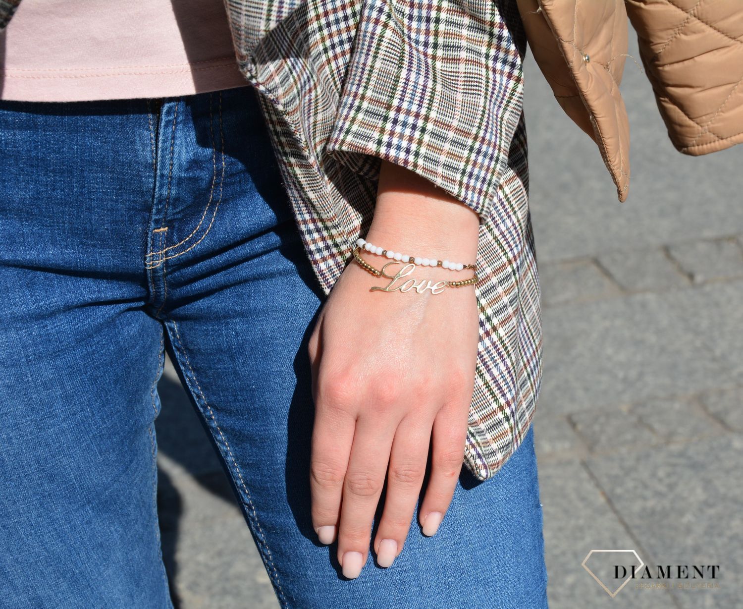 Bransoletka srebrna pozł. łańcuszek+koraliki Dall'Acqua BRA 000000 280 925.JPG